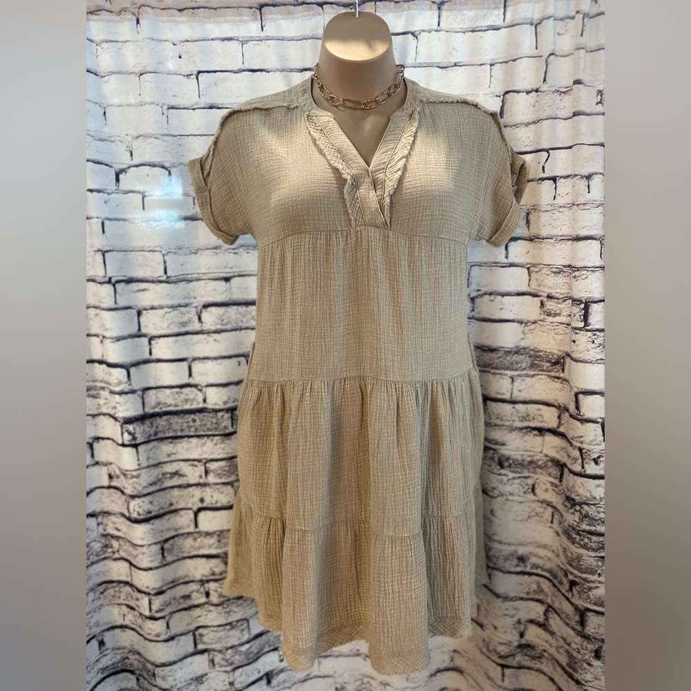 Zenana 100% cotton dress with pockets.